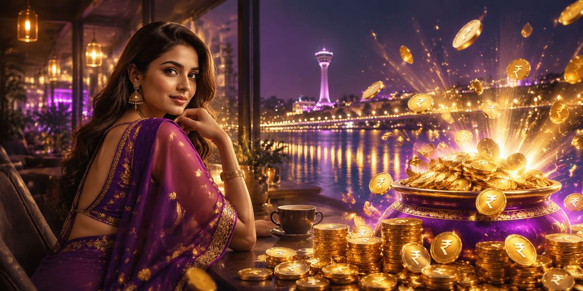 Beautiful Ahmedabad riverfront with colourful city lights