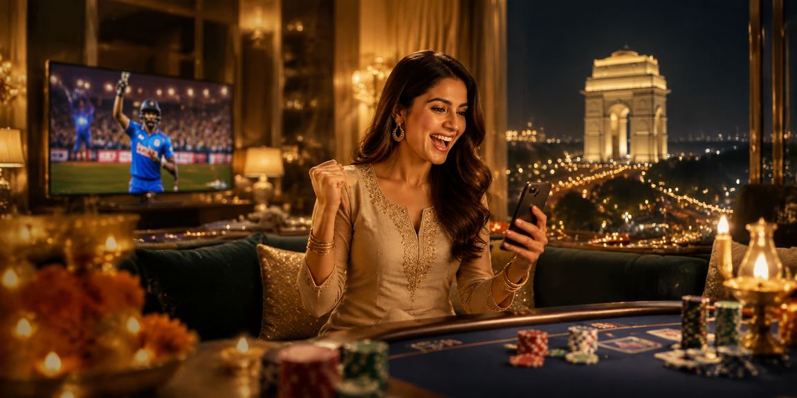 Live Baccarat game action with dealers at 14525 studio in Delhi